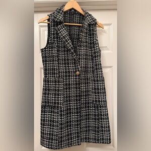 Have Monochrome Tweed Jacket Dress gold buttons size medium